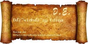 Dávidházy Edina névjegykártya