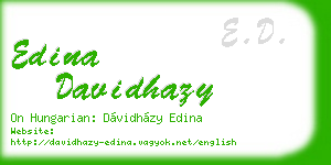 edina davidhazy business card