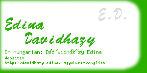 edina davidhazy business card